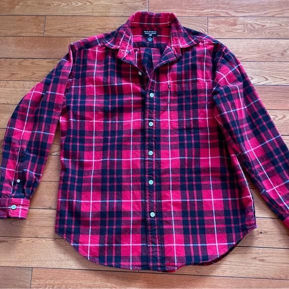 Men’s Polo Jeans Co Ralph Lauren Red and Black Plaid Flannel Shirt Size M - Picture 11 of 11